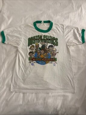 Boston Celtics 'World Champs 1986' White & Green Ringer Tee